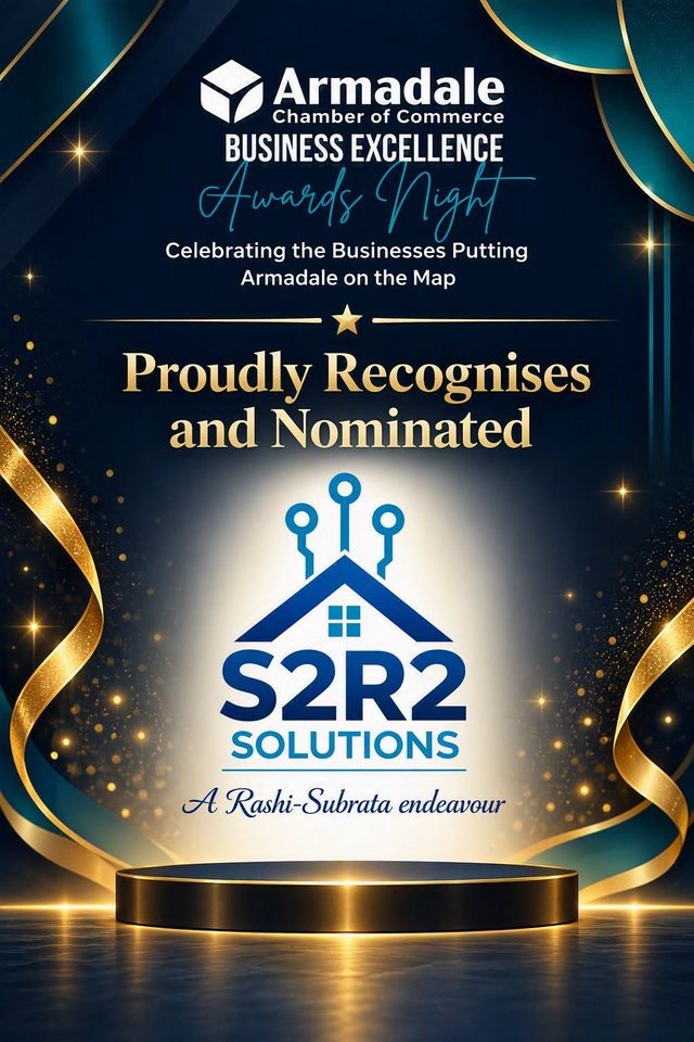 Armadale Chamber of Commerce Business Excellence Awards Night: proudly recognises and nominated S2R2 Solutions